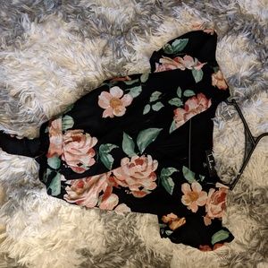 Lulu's Two Piece Maxi Dress Crop Top Set in Floral